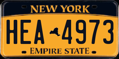 NY license plate HEA4973