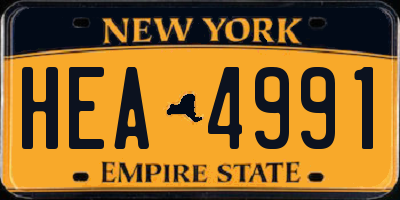 NY license plate HEA4991