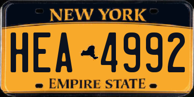 NY license plate HEA4992