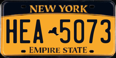 NY license plate HEA5073