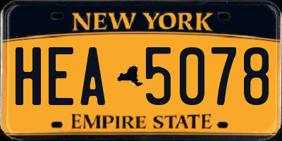 NY license plate HEA5078