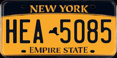 NY license plate HEA5085