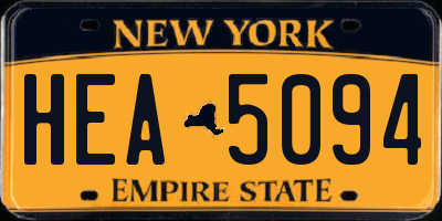 NY license plate HEA5094