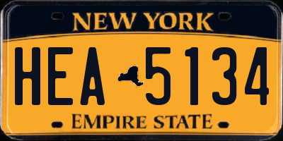 NY license plate HEA5134
