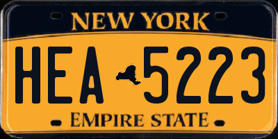 NY license plate HEA5223