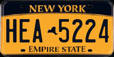 NY license plate HEA5224