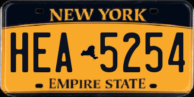 NY license plate HEA5254