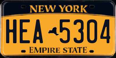 NY license plate HEA5304