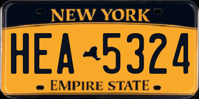 NY license plate HEA5324