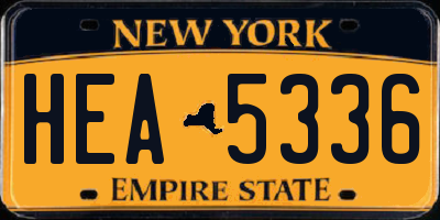 NY license plate HEA5336