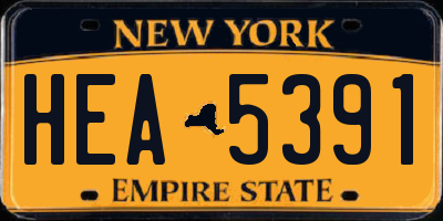 NY license plate HEA5391