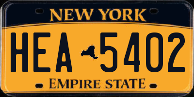 NY license plate HEA5402