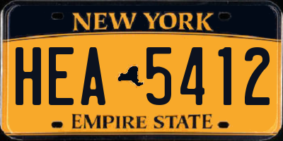NY license plate HEA5412