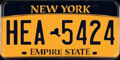NY license plate HEA5424