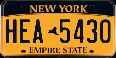 NY license plate HEA5430
