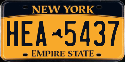 NY license plate HEA5437