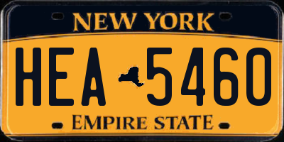 NY license plate HEA5460