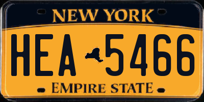 NY license plate HEA5466