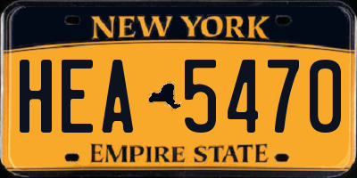 NY license plate HEA5470