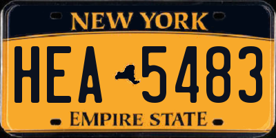 NY license plate HEA5483