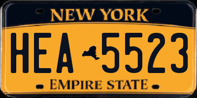 NY license plate HEA5523