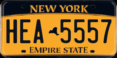 NY license plate HEA5557