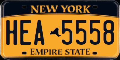 NY license plate HEA5558