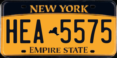 NY license plate HEA5575
