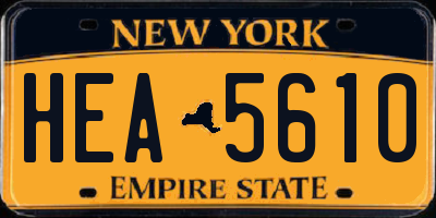 NY license plate HEA5610