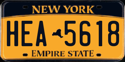 NY license plate HEA5618