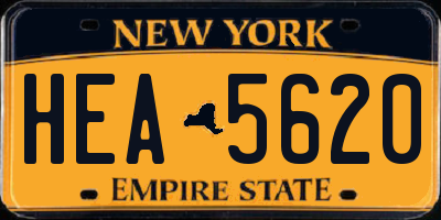 NY license plate HEA5620