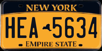 NY license plate HEA5634