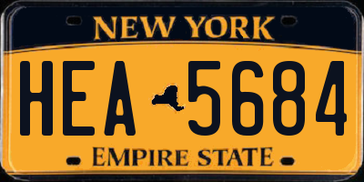 NY license plate HEA5684