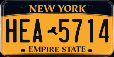 NY license plate HEA5714