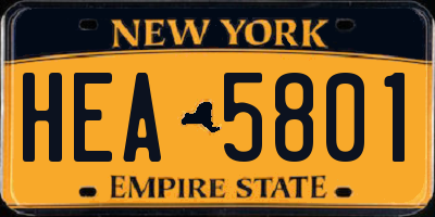 NY license plate HEA5801