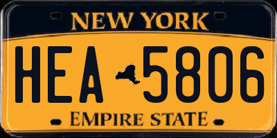 NY license plate HEA5806