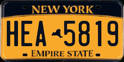 NY license plate HEA5819