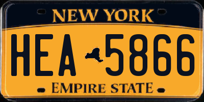 NY license plate HEA5866