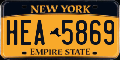 NY license plate HEA5869