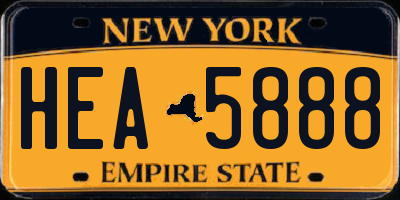 NY license plate HEA5888