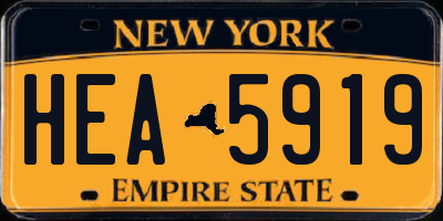 NY license plate HEA5919