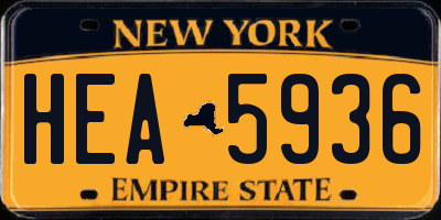 NY license plate HEA5936