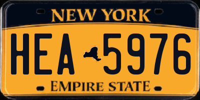NY license plate HEA5976