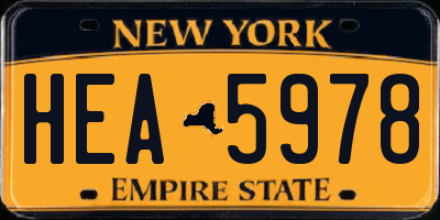 NY license plate HEA5978