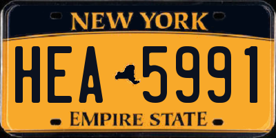 NY license plate HEA5991