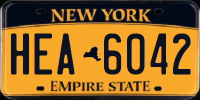 NY license plate HEA6042