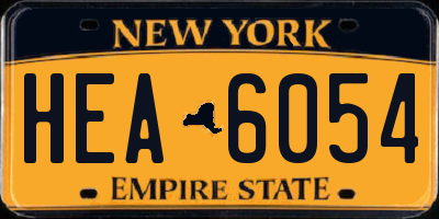 NY license plate HEA6054