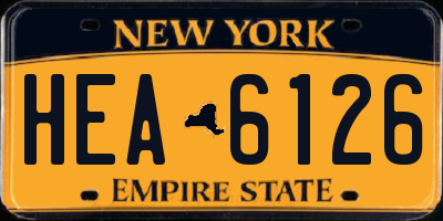 NY license plate HEA6126