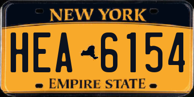 NY license plate HEA6154