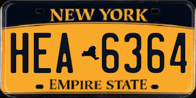 NY license plate HEA6364